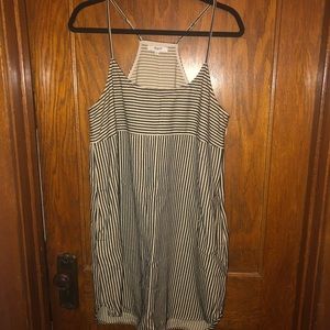 Striped thin strap halter dress
